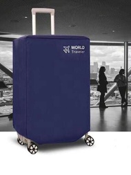 1入30英寸紫色無紡布行李箱套,防塵行李車套,耐磨滾動防刮行李保護套,旅行配件