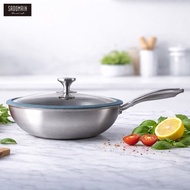 SADOMAIN 仙德曼-不鏽鋼複合金輕量不沾深炒鍋32cm