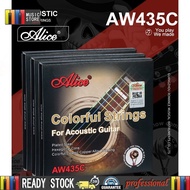 Alice AW435C Colorful Acoustic Guitar Strings 6 Strings/Set Super Light.011-.052 Anti-Rust Coating