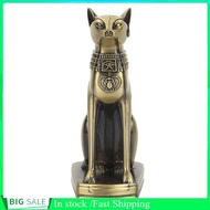 Bjiax 5.9  Metal Egyptian Cat Ancient Bastet Goddess Collectible Figurine for Furnishing Ornaments Desktop Decor