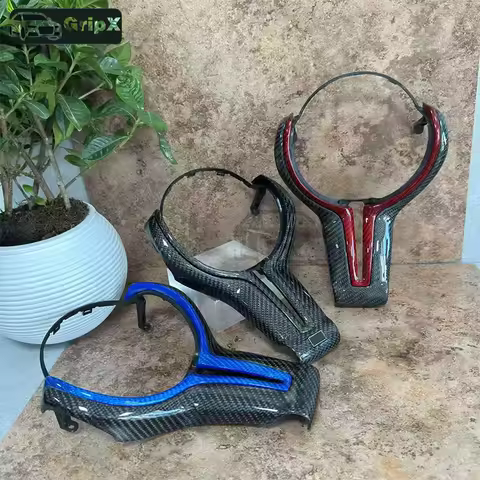 Personalized carbon fiber steering wheel cover for BMW M-series F80 F82 F10 F06 F12 F13 F15 F16