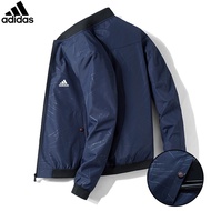 Latest Adidas Stand Collar hitam jaket Lelaki men bomber motorcycle casual jacket windproof rider clothing