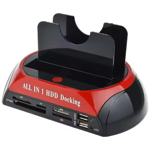 USB 2.0 to IDE SATA Hard Disk OTB Cloning Dock All in One HDD Docking Station Dual Bay 2.5 Inch 3.5 