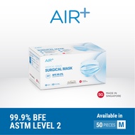 AIR⁺ Surgical Mask | M Size | 50PC | Made in Singapore | BFE 99.9% | ASTM Level 2