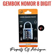 8-Digit Password Number Padlock