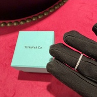 TIFFANY&CO 柏金PT950排鑽戒指 12號