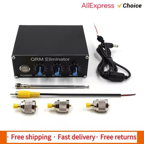 QRM Eliminator X-Phase Built-in PTT Control 1-30 MHz HF Band QRM Eliminator Aluminum Alloy QRM Cance