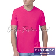 Kentucky V-Neck T-Shirt Color Fuchsia Pink for Adult Unisex