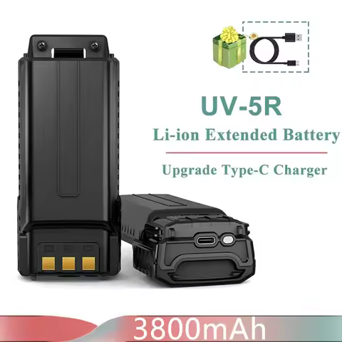 UV-5R Extended Battery Type-C Charger 3800mAh Baofeng BL-5 For Walkie Talkie Radio UV-5RC UV5RE UV-5