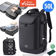 TANGCORLE 2026 Expandable 50L Backpack Vacuum Compression 17.3-Inch Laptop Travel Backpack For Men T