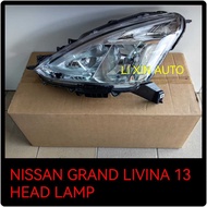 NISSAN GRAND LIVINA L10L 2013 HEAD LAMP HEAD LIGHT LAMPU BESAR DEPAN KERETA