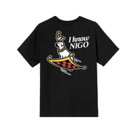 2025 New Style I Know Nigo Flying Carpet Printed T-Shirt Black 100% Cotton