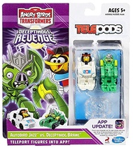 Hasbro, Angry Birds Transformers Telepods Autobird Jazz Bird vs. Deceptihog Brawl Pig Figure 2-Pack 