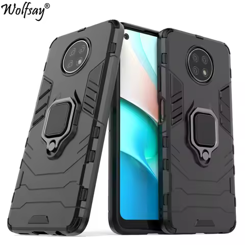 For Xiaomi Redmi Note 9T 5G Case Armor PC Magnetic Suction Stand Full Cover For Redmi Note 9T Case F