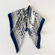 Silk Scarf 90cm Twill Large Square Scarf Russian Headscarf Womens Houndstooth Printed Scarf JM