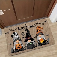 Festive Gnome Welcome Mat: Halloween Door Rug - Machine Washable, Rectangular, 19.6in/50cm X 31.5in/