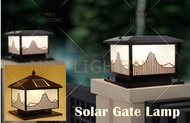 Minassa 25cm Solar Gate Lamp Lampu Tiang Solar PVC Gate Lamp Pillar Light Lampu Pagar Solar Lampu Tembok (SG10)