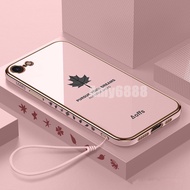 Maple Leaf Illustration With Lanyard soft Casing For iPhone 7 plus 8 6s Plus 11 Pro max X XS max Xr Electroplating protective Case
