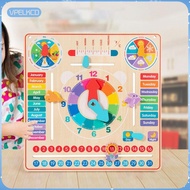 [vpelkcd] Wooden Educational Clock Board Seasons Days Weather Learning Toys for Kids 3-7 Years Early