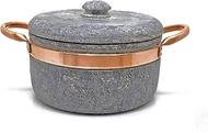 4.4 quarts dutch oven - soapstone with copper handles - THE GREEN ALTERNATIVE TO CAST IRON