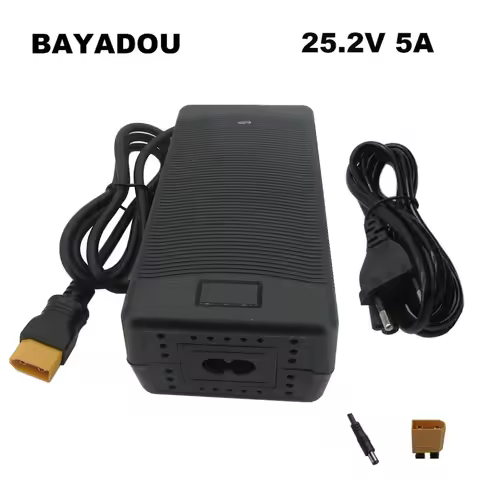 25.2V 5A Lithium Charger DC XT60 Connector For 22.2V 21.6V 6S Li-ion Battery Charger with Fan US EU 