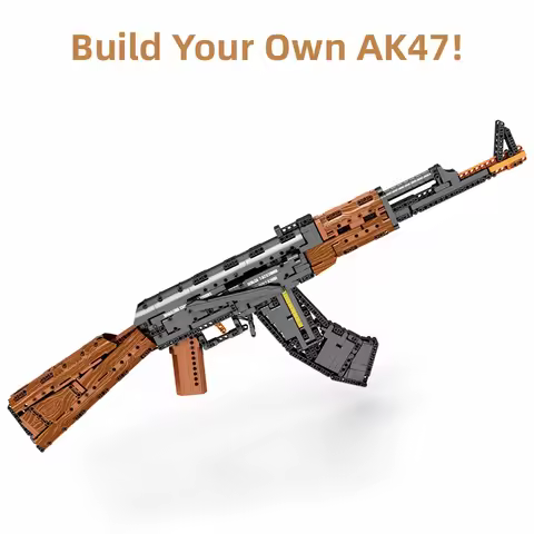 AK47 Assault Rifle Model Building Blocks Military Army Weapon Shootable Imitation Gun Bricks Childre
