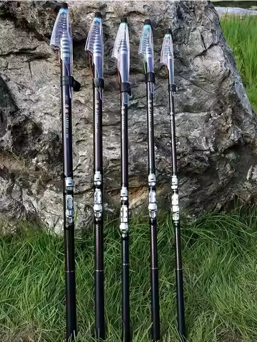 2.7M 3.6M 4.5M 5.4M 6.3M 7.2M Carbon Telescopic Rock Fishing Rod Ultra Light Rod Lure Carp Travel Oc