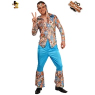 Adult Big Man 70s Hippie Flared Pants Costume Men Retro Performance Party Costume Distribution Wholesale