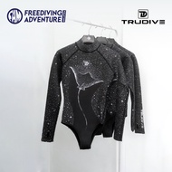 Trudive Starry Ray Super Stretch Bikini 2mm Wetsuit Open Back Back Zip Scuba Freediving Surfing