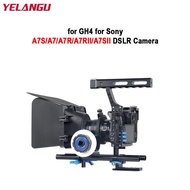 YELANGU Camera Cage Kit with Top Handle Matte Box Follow Focus for GH4 for Sony A7S/A7/A7R/A7RII/A7S