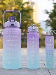 1 件 2l 或 750ml 或 280ml 大容量粉紅色漸層 Pc 水瓶運動健身便攜式吸管杯,適合家庭旅行戶外使用