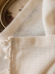 Japanese gauze curtain light opaque to people no punch curtain bay window cotton linen rental room k