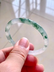 冰種翡翠天然翡翠玉鐲 A玉手鐲玉鈪 • 冰種飄花翡翠福鐲