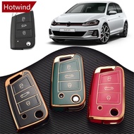 HOTWIND TPU Car Remote Key Case Cover Shell Fob For VW Volkswagen Golf 7 MK7 Tiguan MK2 C8O9