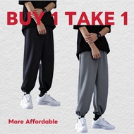 Style Trendy Men's Drawstring Cuffed Pants Loose Versatile Straight-Leg Pants