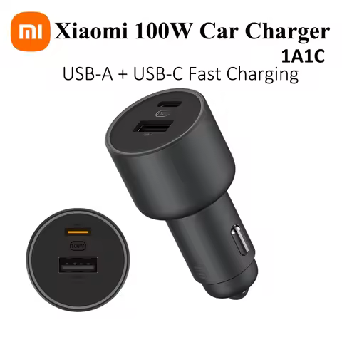 Xiaomi 100W Car Charger 1A1C Fast Charging Dual-port USB-A USB-C Smart Device Fully Compatible With 