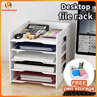 【24H SHIP】Document Rack 5 Layer Desktop File Holder Storage Box File Desk Organizer Files Storage