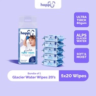 HOPPI GLACIER WATER WIPES 20S X 5