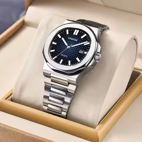 Originate Luxury Watch Business Waterproof Male Clock Luminous Date Stainless Steel Square Quartz Me