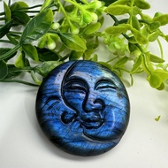 [ ร้าน กฎแรงดึงดูด ATTRACTION SHOP ] 1pc Pure Natural Crystal Long Stone Moonstone Sun Moon Face Gli