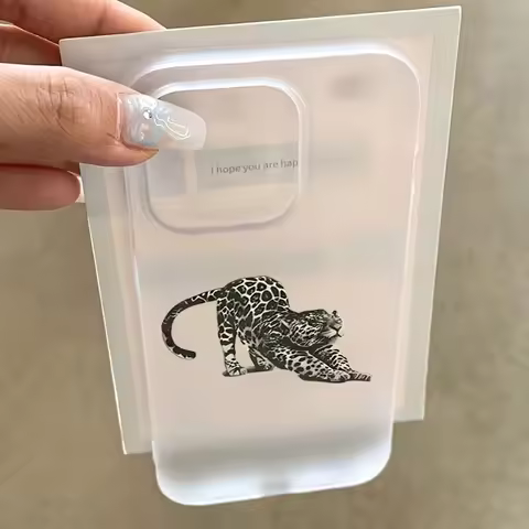 Charming Leopard Print Design Matte Translucent Phone Case For iPhone 17 Pro Max 16 15 14 13 12 11 X
