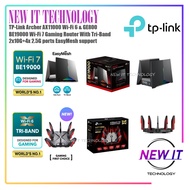 TP-Link Archer AX11000 Wi-Fi 6 & GE800 BE19000 Wi-Fi 7 Gaming Router With Tri-Band 2x10G+4x 2.5G por