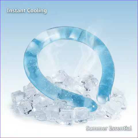 Cooling Ice Gel Neck Collar Women Summer Outdoor Portable Reusable Cold Neck Ring Heatstroke Prevent