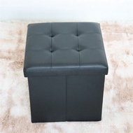 Small Stool Storage PU Storage Box Foldable Square Storage Stool Leather Direct Supply Good Quality 