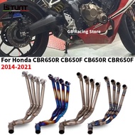 Motorcycle Exhaust Full system Front Mid Link Pipe 50.8mm Espace Moto Slip On For Honda CB650F CB650R CBR650 CBR650F 201