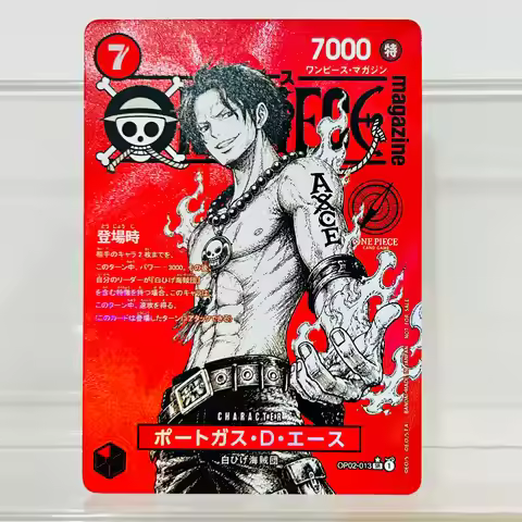 One Piece Portgas D. Ace OP02-013 Japanese Version Foil Texture DIY Cards Collectible Grade Premium 