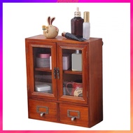 [Predolo2] Storage Cabinet Desk Organizer Cupboard Showcase Rustic Key Box Holder Cabinet Shelf Wooden Display Rack for Home Living Room