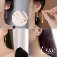 LSSC Bead Earrings Titanium Jewelry Anting Telinga Wanita Korean Style Subang Steel  Fashion Accesso