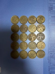 （銅色伍毫20枚1990年）香港硬幣英女王伊利沙伯二世銀色1990年五毫 Government of Hong Kong Queen Elizabeth ll 1990 $0.5