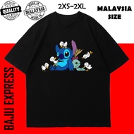 <TSHIRT WOMEN MEN> LILO AND STITCH T SHIRT DISNEY 100% COTTON ANIME T-SHIRT LELAKI PEREMPUAN BAJU LE
